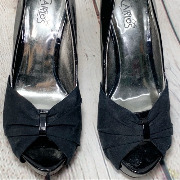 EUC-CARLOS Santana Patent Lthr/Suede PeepToe Heels - Picture 3 of 13